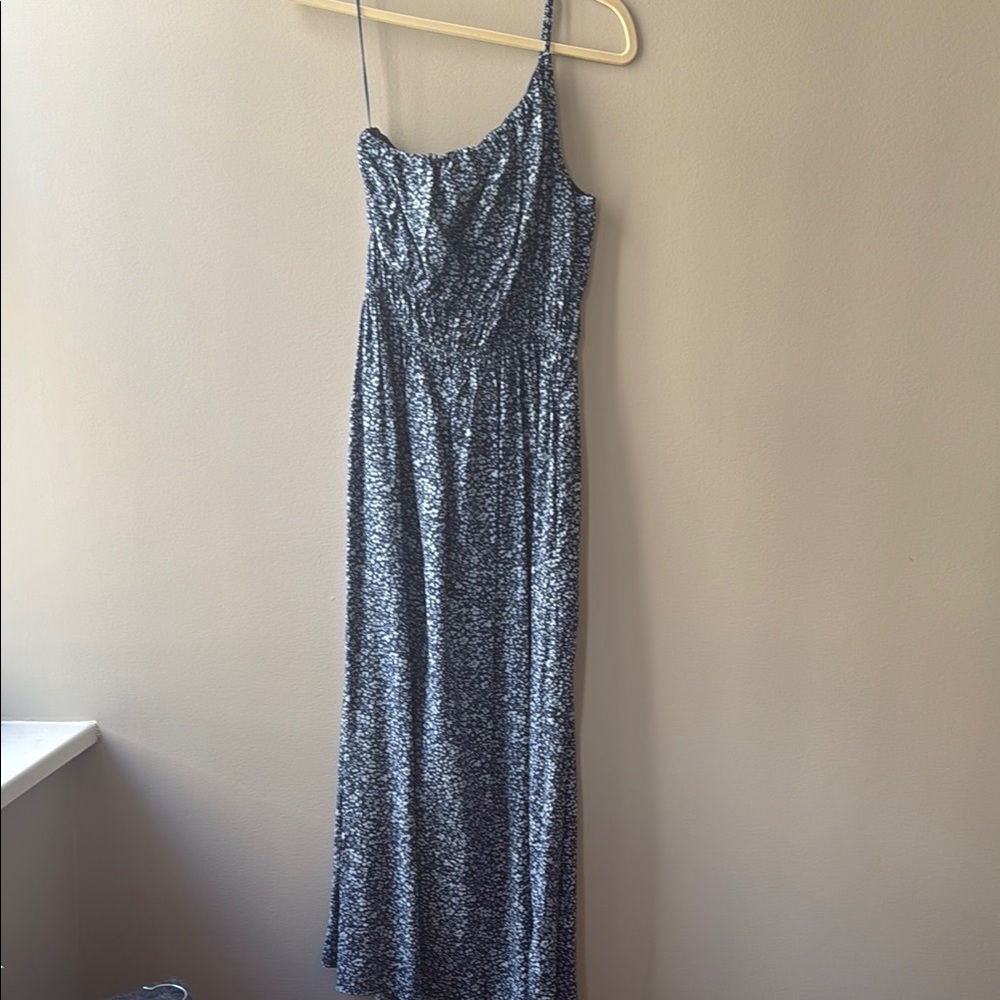 Abercrombie - navy one shoulder dress